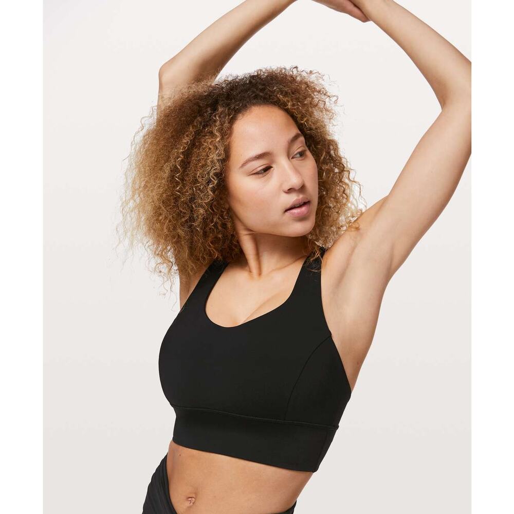 LULULEMON Free To Be Serene Bra Long Line Size 4 Black - Picture 2 of 6